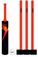Uwin Plastic Cricket Set - Bat Size 5 - Orange